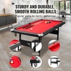 image:imageVEVOR Folding Pool TablePortable Billiards Tables Foldable SpaceSaving Entertainment Game Set Includes Ball Cue Rack Chalk Brush Brown with Bule Cloth for Family Use Recreation Roomblackred