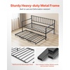 image:imageVEVOR Full Size Daybed Frame Day Bed with Trundle Heavy Duty Metal Platform Bed Frame Full Daybed with Metal Slats Support for Living Room Bedroom Guest Room Easy Assembly BlackTwin Size with Charging Station