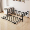 image:imageVEVOR Full Size Daybed Frame Day Bed with Trundle Heavy Duty Metal Platform Bed Frame Full Daybed with Metal Slats Support for Living Room Bedroom Guest Room Easy Assembly BlackTwin Size with Trundle