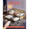 image:imageVEVOR Full Size Daybed Frame Day Bed with Trundle Heavy Duty Metal Platform Bed Frame Full Daybed with Metal Slats Support for Living Room Bedroom Guest Room Easy Assembly BlackTwin Size with Charging Station