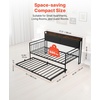 image:imageVEVOR Full Size Daybed Frame Day Bed with Trundle Heavy Duty Metal Platform Bed Frame Full Daybed with Metal Slats Support for Living Room Bedroom Guest Room Easy Assembly BlackTwin Size with Storage Headboard
