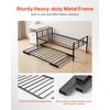 image:imageVEVOR Full Size Daybed Frame Day Bed with Trundle Heavy Duty Metal Platform Bed Frame Full Daybed with Metal Slats Support for Living Room Bedroom Guest Room Easy Assembly BlackTwin Size with Trundle