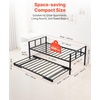 image:imageVEVOR Full Size Daybed Frame Day Bed with Trundle Heavy Duty Metal Platform Bed Frame Full Daybed with Metal Slats Support for Living Room Bedroom Guest Room Easy Assembly BlackTwin Size with Trundle