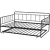 image:imageVEVOR Full Size Daybed Frame Day Bed with Trundle Heavy Duty Metal Platform Bed Frame Full Daybed with Metal Slats Support for Living Room Bedroom Guest Room Easy Assembly BlackFull Size with Trundle