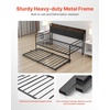 image:imageVEVOR Full Size Daybed Frame Day Bed with Trundle Heavy Duty Metal Platform Bed Frame Full Daybed with Metal Slats Support for Living Room Bedroom Guest Room Easy Assembly BlackTwin Size with Storage Headboard