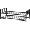 image:imageVEVOR Full Size Daybed Frame Day Bed with Trundle Heavy Duty Metal Platform Bed Frame Full Daybed with Metal Slats Support for Living Room Bedroom Guest Room Easy Assembly BlackTwin Size with Trundle