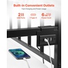 image:imageVEVOR Full Size Daybed Frame Day Bed with Trundle Heavy Duty Metal Platform Bed Frame Full Daybed with Metal Slats Support for Living Room Bedroom Guest Room Easy Assembly BlackTwin Size with Charging Station