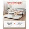 image:imageVEVOR Full Size Daybed Frame Day Bed with Trundle Heavy Duty Metal Platform Bed Frame Full Daybed with Metal Slats Support for Living Room Bedroom Guest Room Easy Assembly BlackFull Size with Trundle