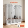 image:imageVEVOR Hall Tree with Bench and Shoe Storage 59 Wide 4in1 Entryway Hall Tree with Bench Hanging Hooks Storage Cabinet and Shoe Cabinet Wooden Furniture for Mudroom Entryway Hallway White