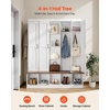 image:imageVEVOR Hall Tree with Bench and Shoe Storage 63 Wide 4in1 Entryway Hall Tree with Bench Hanging Hooks Storage Cabinet and Shoe Cabinet Wooden Furniture for Mudroom Entryway Hallway White
