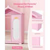 image:imageVEVOR Kids Dress Up Storage with Mirror Dress Up Closet Kids Armoire Wardrobe Closet for Little Girls Toddler Costume Organizer Pretend Princess Storage Dresser for Bedroom Girls Room PinkPink