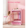 image:imageVEVOR Kids Dress Up Storage with Mirror Dress Up Closet Kids Armoire Wardrobe Closet for Little Girls Toddler Costume Organizer Pretend Princess Storage Dresser for Bedroom Girls Room PinkPink