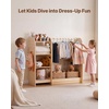 image:imageVEVOR Kids Dress Up Storage with Mirror Wooden Kids Dress Up Rack Toddler Wardrobe Closet for Little Girls Storage Armoire Costume Organizer Children Playroom Furniture for Bedroom NaturalWood