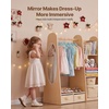 image:imageVEVOR Kids Dress Up Storage with Mirror Wooden Kids Dress Up Rack Toddler Wardrobe Closet for Little Girls Storage Armoire Costume Organizer Children Playroom Furniture for Bedroom NaturalWood