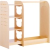 image:imageVEVOR Kids Dress Up Storage with Mirror Wooden Kids Dress Up Rack Toddler Wardrobe Closet for Little Girls Storage Armoire Costume Organizer Children Playroom Furniture for Bedroom NaturalWood