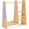 image:imageVEVOR Kids Dress Up Storage with Mirror Wooden Kids Dress Up Rack Toddler Wardrobe Closet for Little Girls Storage Armoire Costume Organizer Children Playroom Furniture for Bedroom NaturalWood