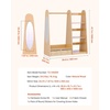 image:imageVEVOR Kids Dress Up Storage with Mirror Wooden Kids Dress Up Rack Toddler Wardrobe Closet for Little Girls Storage Armoire Costume Organizer Children Playroom Furniture for Bedroom NaturalWood