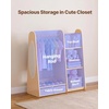 image:imageVEVOR Kids Dress Up Storage with Mirror Wooden Kids Dress Up Rack Toddler Wardrobe Closet for Little Girls Storage Armoire Costume Organizer Children Playroom Furniture for Bedroom NaturalWood