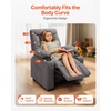 image:imageVEVOR Kids Reclining Chair Toddler Recliner with 2 Cup Holders and 4 Pockets 107 to 126 Adjustable Back EasytoClean PU Leather Recliner Couch with Footrest for Boys Girls amp Children BlueGrey