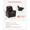 image:imageVEVOR Kids Reclining Chair Toddler Recliner with 2 Cup Holders and 4 Pockets 107 to 126 Adjustable Back EasytoClean PU Leather Recliner Couch with Footrest for Boys Girls amp Children BlueBrown