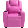 image:imageVEVOR Kids Reclining Chair Toddler Recliner with 2 Cup Holders and 4 Pockets 107 to 126 Adjustable Back EasytoClean PU Leather Recliner Couch with Footrest for Boys Girls amp Children BluePink