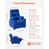 image:imageVEVOR Kids Reclining Chair Toddler Recliner with 2 Cup Holders and 4 Pockets 107 to 126 Adjustable Back EasytoClean PU Leather Recliner Couch with Footrest for Boys Girls amp Children BlueBlue