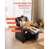 image:imageVEVOR Kids Reclining Chair Toddler Recliner with 2 Cup Holders and 4 Pockets 107 to 126 Adjustable Back EasytoClean PU Leather Recliner Couch with Footrest for Boys Girls amp Children BlueBrown