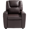 image:imageVEVOR Kids Reclining Chair Toddler Recliner with 2 Cup Holders and 4 Pockets 107 to 126 Adjustable Back EasytoClean PU Leather Recliner Couch with Footrest for Boys Girls amp Children BlueBrown