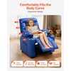 image:imageVEVOR Kids Reclining Chair Toddler Recliner with 2 Cup Holders and 4 Pockets 107 to 126 Adjustable Back EasytoClean PU Leather Recliner Couch with Footrest for Boys Girls amp Children BlueBlue