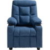 image:imageVEVOR Kids Reclining Chair Toddler Recliner with 2 Cup Holders and 4 Pockets 107 to 126 Adjustable Back EasytoClean PU Leather Recliner Couch with Footrest for Boys Girls amp Children BlueBlue