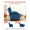 image:imageVEVOR Kids Reclining Chair Toddler Recliner with 2 Cup Holders and 4 Pockets 107 to 126 Adjustable Back EasytoClean PU Leather Recliner Couch with Footrest for Boys Girls amp Children BlueBlue