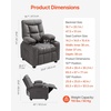 image:imageVEVOR Kids Reclining Chair Toddler Recliner with 2 Cup Holders and 4 Pockets 107 to 126 Adjustable Back EasytoClean PU Leather Recliner Couch with Footrest for Boys Girls amp Children BlueGrey