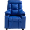 image:imageVEVOR Kids Reclining Chair Toddler Recliner with 2 Cup Holders and 4 Pockets 107 to 126 Adjustable Back EasytoClean PU Leather Recliner Couch with Footrest for Boys Girls amp Children BlueBlue