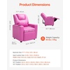 image:imageVEVOR Kids Reclining Chair Toddler Recliner with 2 Cup Holders and 4 Pockets 107 to 126 Adjustable Back EasytoClean PU Leather Recliner Couch with Footrest for Boys Girls amp Children BluePink