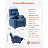 image:imageVEVOR Kids Reclining Chair Toddler Recliner with 2 Cup Holders and 4 Pockets 107 to 126 Adjustable Back EasytoClean PU Leather Recliner Couch with Footrest for Boys Girls amp Children BlueBlue