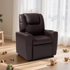 image:imageVEVOR Kids Reclining Chair Toddler Recliner with 2 Cup Holders and 4 Pockets 107 to 126 Adjustable Back EasytoClean PU Leather Recliner Couch with Footrest for Boys Girls amp Children BlueBrown