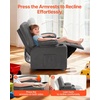 image:imageVEVOR Kids Reclining Chair Toddler Recliner with 2 Cup Holders and 4 Pockets 107 to 126 Adjustable Back EasytoClean PU Leather Recliner Couch with Footrest for Boys Girls amp Children BlueGrey