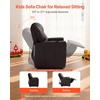 image:imageVEVOR Kids Reclining Chair Toddler Recliner with 2 Cup Holders and 4 Pockets 107 to 126 Adjustable Back EasytoClean PU Leather Recliner Couch with Footrest for Boys Girls amp Children BlueBrown