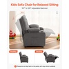 image:imageVEVOR Kids Reclining Chair Toddler Recliner with 2 Cup Holders and 4 Pockets 107 to 126 Adjustable Back EasytoClean PU Leather Recliner Couch with Footrest for Boys Girls amp Children BlueGrey