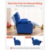 image:imageVEVOR Kids Reclining Chair Toddler Recliner with 2 Cup Holders and 4 Pockets 107 to 126 Adjustable Back EasytoClean PU Leather Recliner Couch with Footrest for Boys Girls amp Children BlueBlue