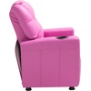 image:imageVEVOR Kids Reclining Chair Toddler Recliner with 2 Cup Holders and 4 Pockets 107 to 126 Adjustable Back EasytoClean PU Leather Recliner Couch with Footrest for Boys Girls amp Children BluePink