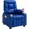 image:imageVEVOR Kids Reclining Chair Toddler Recliner with 2 Cup Holders and 4 Pockets 107 to 126 Adjustable Back EasytoClean PU Leather Recliner Couch with Footrest for Boys Girls amp Children BlueBlue