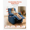 image:imageVEVOR Kids Reclining Chair Toddler Recliner with 2 Cup Holders and 4 Pockets 107 to 126 Adjustable Back EasytoClean PU Leather Recliner Couch with Footrest for Boys Girls amp Children BlueBlue