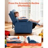 image:imageVEVOR Kids Reclining Chair Toddler Recliner with 2 Cup Holders and 4 Pockets 107 to 126 Adjustable Back EasytoClean PU Leather Recliner Couch with Footrest for Boys Girls amp Children BlueBlue