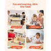 image:imageVEVOR Kids Table and Chair Set 3 in 1 Wooden Kids Table with Storage Drawer Toddler Activity Play Desk with 2 in 1 Detachable Tabletop Children Table for Art Eating Reading Learning GrayNatural