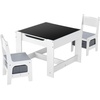 image:imageVEVOR Kids Table and Chair Set 3 in 1 Wooden Kids Table with Storage Drawer Toddler Activity Play Desk with 2 in 1 Detachable Tabletop Children Table for Art Eating Reading Learning GrayGray  White