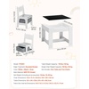image:imageVEVOR Kids Table and Chair Set 3 in 1 Wooden Kids Table with Storage Drawer Toddler Activity Play Desk with 2 in 1 Detachable Tabletop Children Table for Art Eating Reading Learning GrayGray  White