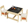 image:imageVEVOR Kids Table and Chair Set 3 in 1 Wooden Kids Table with Storage Drawer Toddler Activity Play Desk with 2 in 1 Detachable Tabletop Children Table for Art Eating Reading Learning GrayNatural