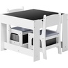image:imageVEVOR Kids Table and Chair Set 3 in 1 Wooden Kids Table with Storage Drawer Toddler Activity Play Desk with 2 in 1 Detachable Tabletop Children Table for Art Eating Reading Learning GrayGray  White