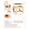 image:imageVEVOR Kids Table and Chair Set 3 in 1 Wooden Kids Table with Storage Drawer Toddler Activity Play Desk with 2 in 1 Detachable Tabletop Children Table for Art Eating Reading Learning GrayNatural